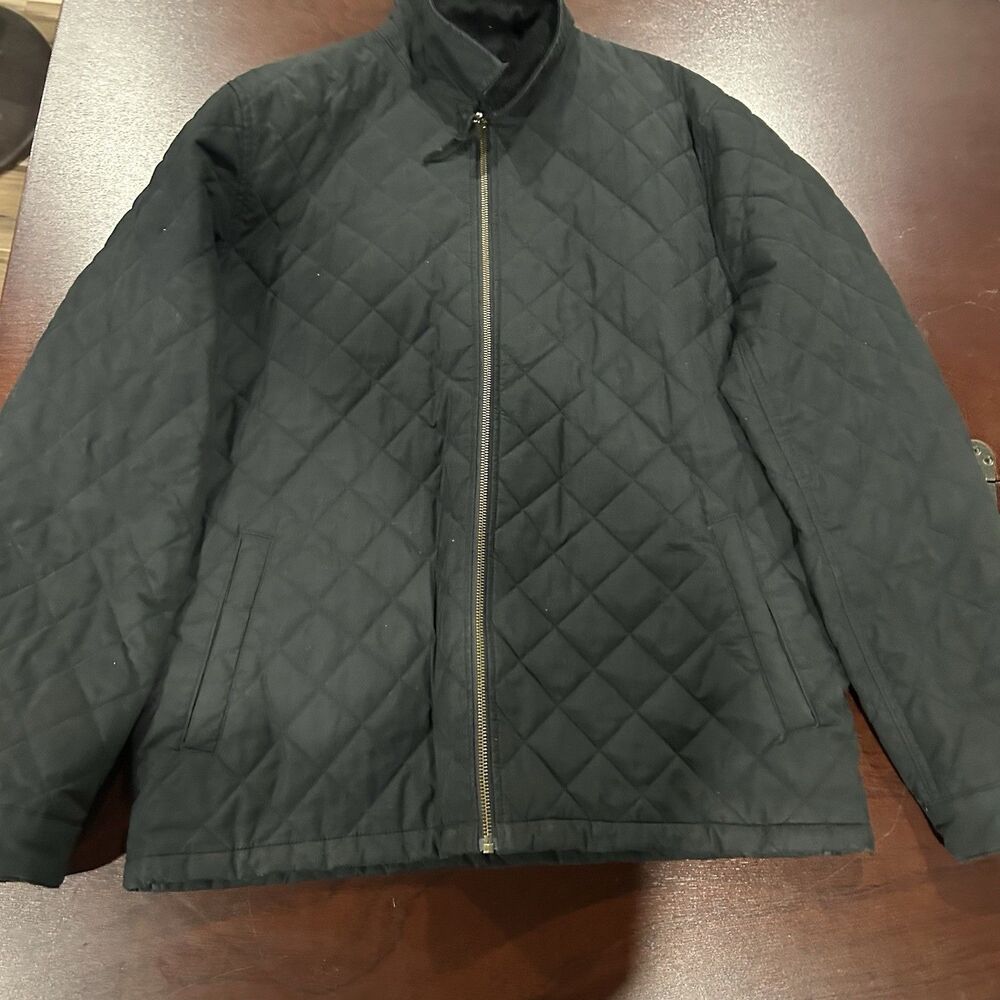 J.Crew Wallace & Barnes Men’s Large Black Quilted Full Zip Jacket Coat